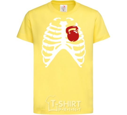 Kids T-shirt Chest with a kettlebell cornsilk фото