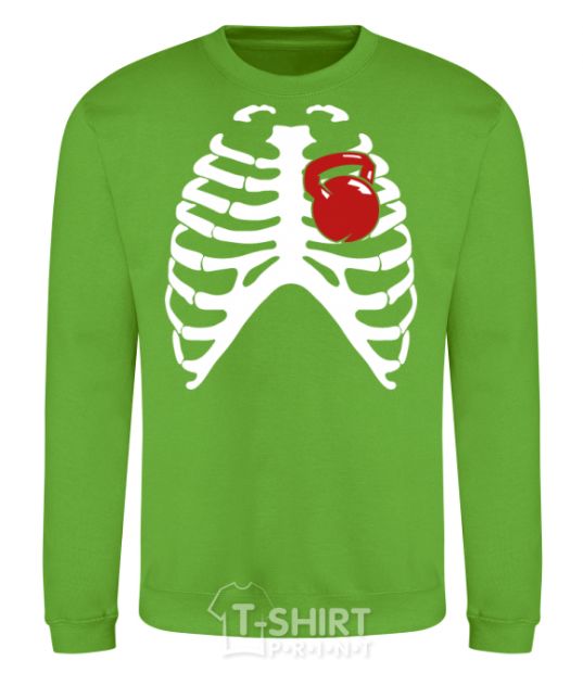 Sweatshirt Chest with a kettlebell orchid-green фото