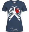Women's T-shirt Chest with a kettlebell navy-blue фото