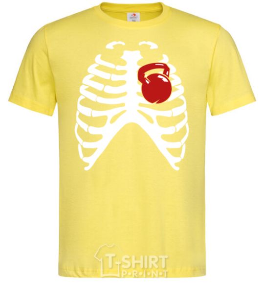 Men's T-Shirt Chest with a kettlebell cornsilk фото