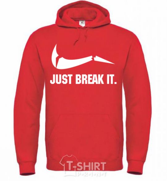 Men`s hoodie Just break it bright-red фото