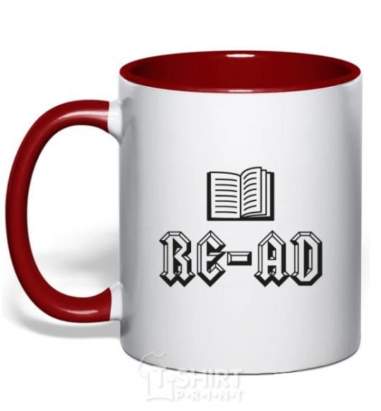 Mug with a colored handle Read red фото