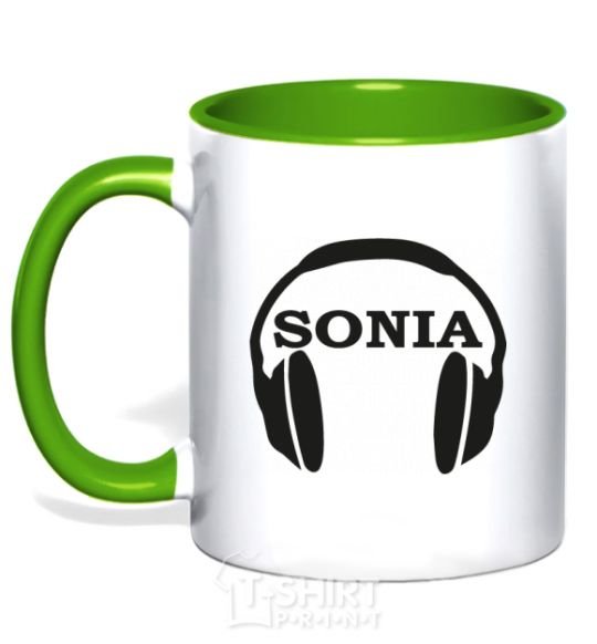 Mug with a colored handle Sonia kelly-green фото