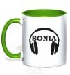 Mug with a colored handle Sonia kelly-green фото