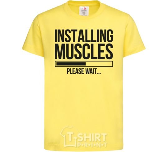 Детская футболка Installing muscles Лимонный фото