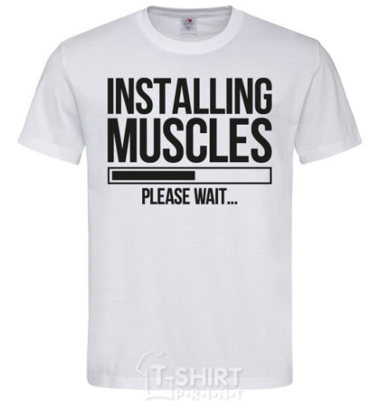 Мужская футболка Installing muscles Белый фото