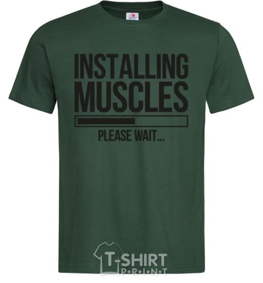 Men's T-Shirt Installing muscles bottle-green фото
