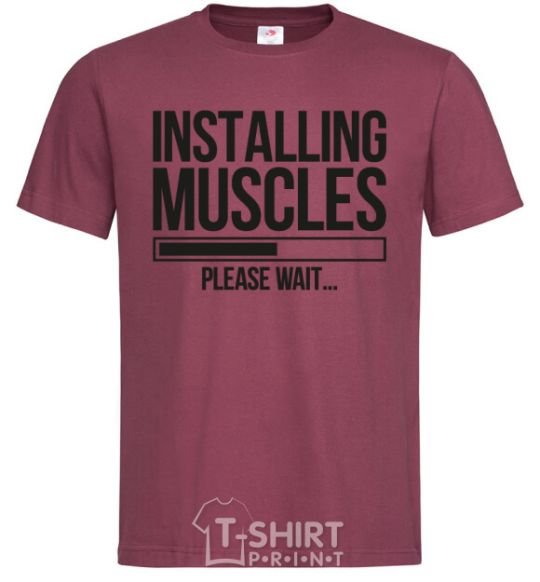 Мужская футболка Installing muscles Бордовый фото