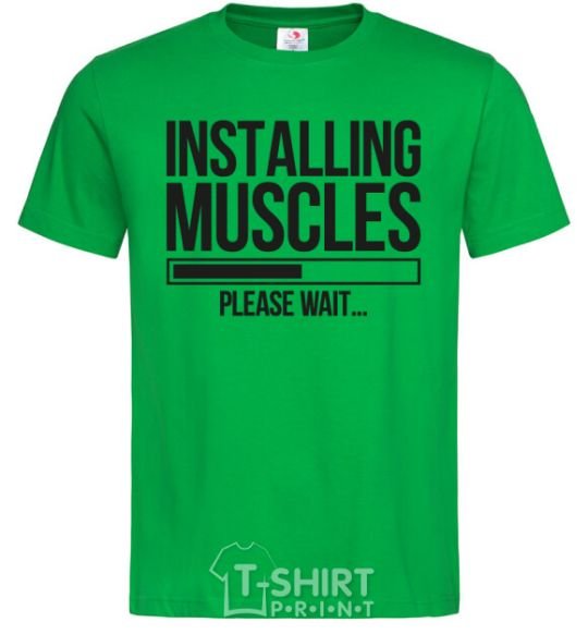 Мужская футболка Installing muscles Зеленый фото