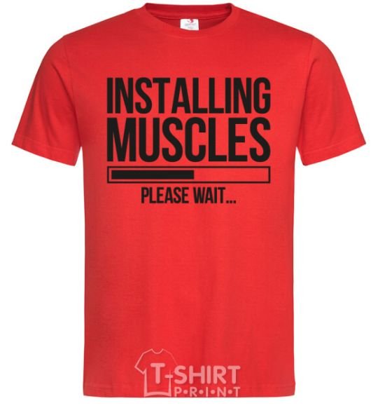 Мужская футболка Installing muscles Красный фото