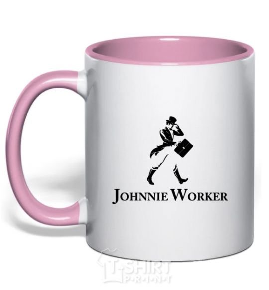 Mug with a colored handle Johnnie Worker light-pink фото
