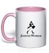 Mug with a colored handle Johnnie Worker light-pink фото