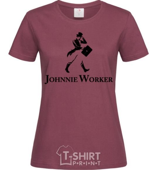 Women's T-shirt Johnnie Worker burgundy фото