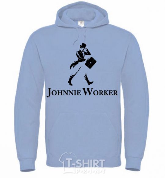 Men`s hoodie Johnnie Worker sky-blue фото