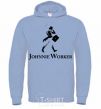 Men`s hoodie Johnnie Worker sky-blue фото