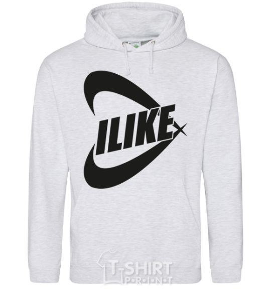 Men`s hoodie I like sport-grey фото