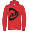 Men`s hoodie I like bright-red фото