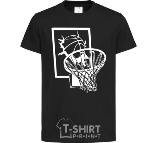 Kids T-shirt Basketball hoop and ball black фото