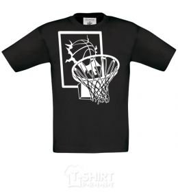 Kids T-shirt Basketball hoop and ball black фото