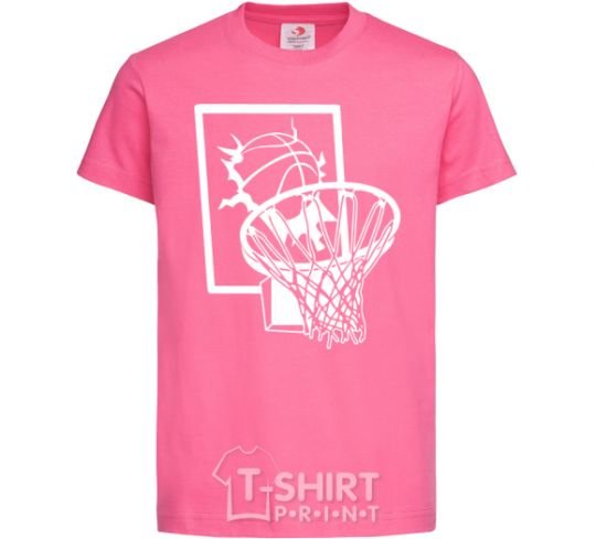 Kids T-shirt Basketball hoop and ball heliconia фото