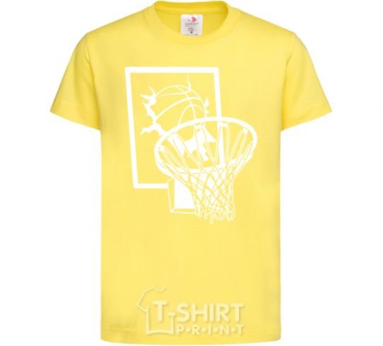 Kids T-shirt Basketball hoop and ball cornsilk фото