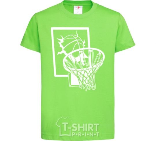 Kids T-shirt Basketball hoop and ball orchid-green фото