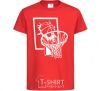 Kids T-shirt Basketball hoop and ball red фото
