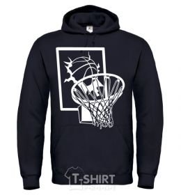 Men`s hoodie Basketball hoop and ball black фото