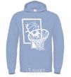 Men`s hoodie Basketball hoop and ball sky-blue фото