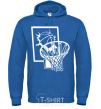 Men`s hoodie Basketball hoop and ball royal фото