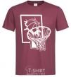 Men's T-Shirt Basketball hoop and ball burgundy фото