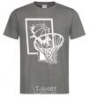 Men's T-Shirt Basketball hoop and ball dark-grey фото