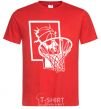 Men's T-Shirt Basketball hoop and ball red фото