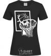 Women's T-shirt Basketball hoop and ball black фото