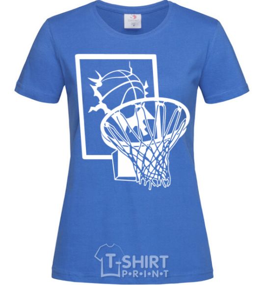 Women's T-shirt Basketball hoop and ball royal-blue фото