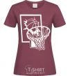 Women's T-shirt Basketball hoop and ball burgundy фото