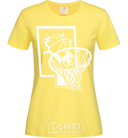 Женская футболка Баскетбольное кольцо и мяч Лимонный фото