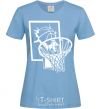Women's T-shirt Basketball hoop and ball sky-blue фото