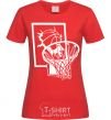 Women's T-shirt Basketball hoop and ball red фото
