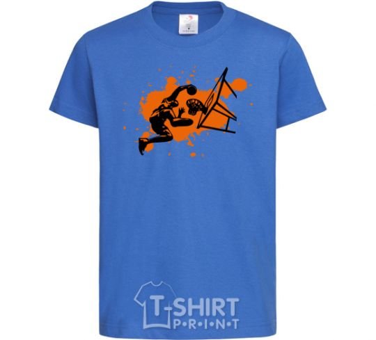 Kids T-shirt Basketball player splash royal-blue фото