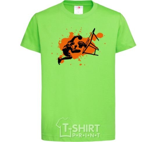 Kids T-shirt Basketball player splash orchid-green фото