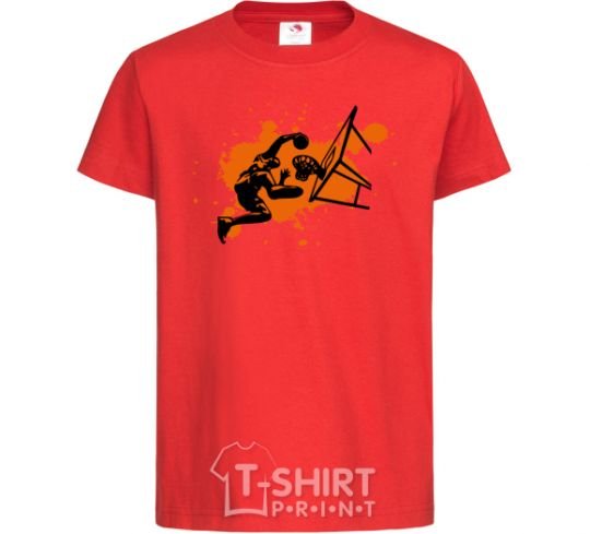 Kids T-shirt Basketball player splash red фото