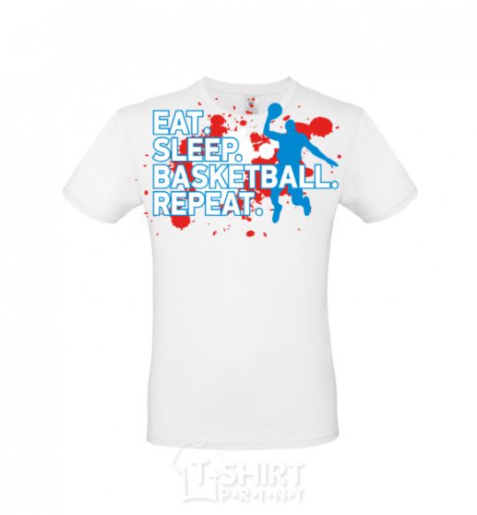 Men's T-Shirt Eat sleep basketball repeat White фото