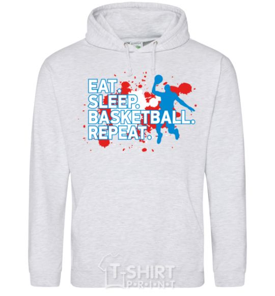 Men`s hoodie Eat sleep basketball repeat sport-grey фото