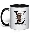 Mug with a colored handle Lord Voldemort black фото