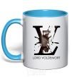 Mug with a colored handle Lord Voldemort sky-blue фото