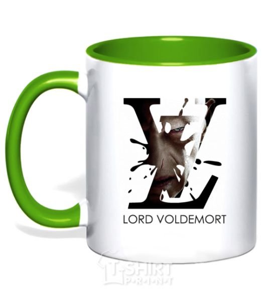 Mug with a colored handle Lord Voldemort kelly-green фото