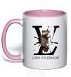 Mug with a colored handle Lord Voldemort light-pink фото