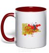 Mug with a colored handle Eat sleep volleyball repeat red фото