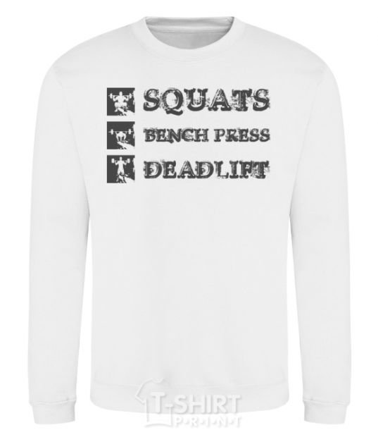 Sweatshirt Squats bench press deadlift White фото